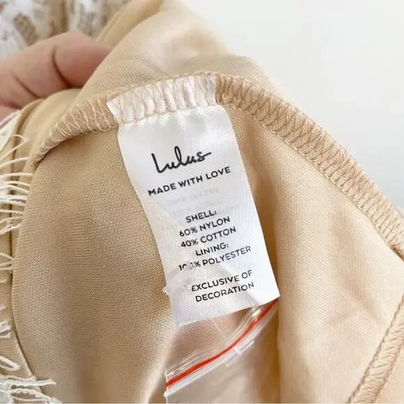 LULUS Absolutely In Love White Lace Short Sleeve Skater Dress Size Medium - Picture 6 of 10